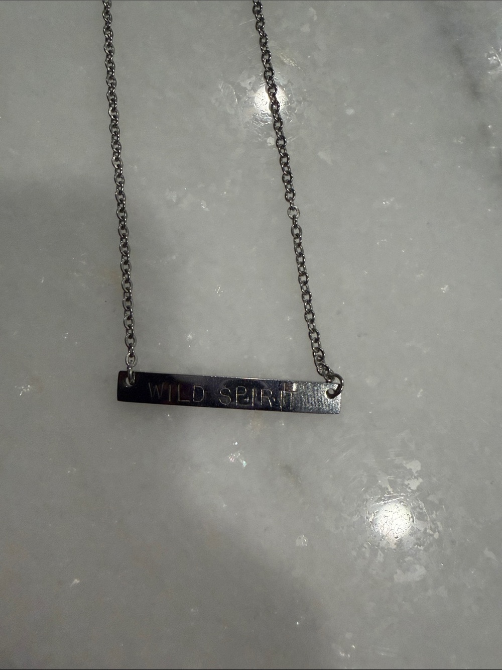Wild Spirit Silver Bar Necklace - Women’s Silver Tone Pendant